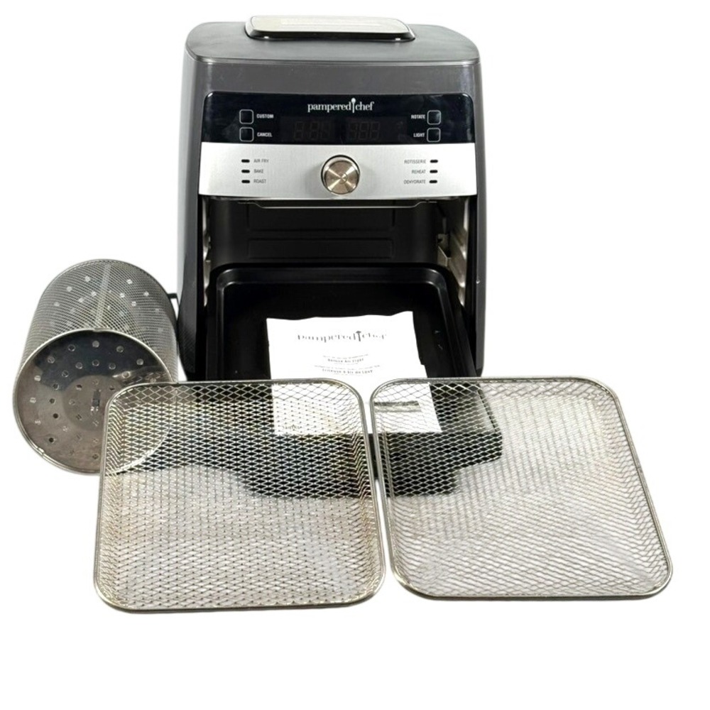 Pampered Chef Deluxe Air Fryer 100194 Rotisserie Dehydrator Black China